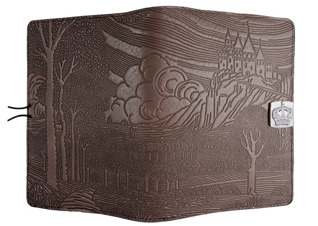 Genuine leather cover, case for Kindle e-Readers, Camelot, Chocolate - Open