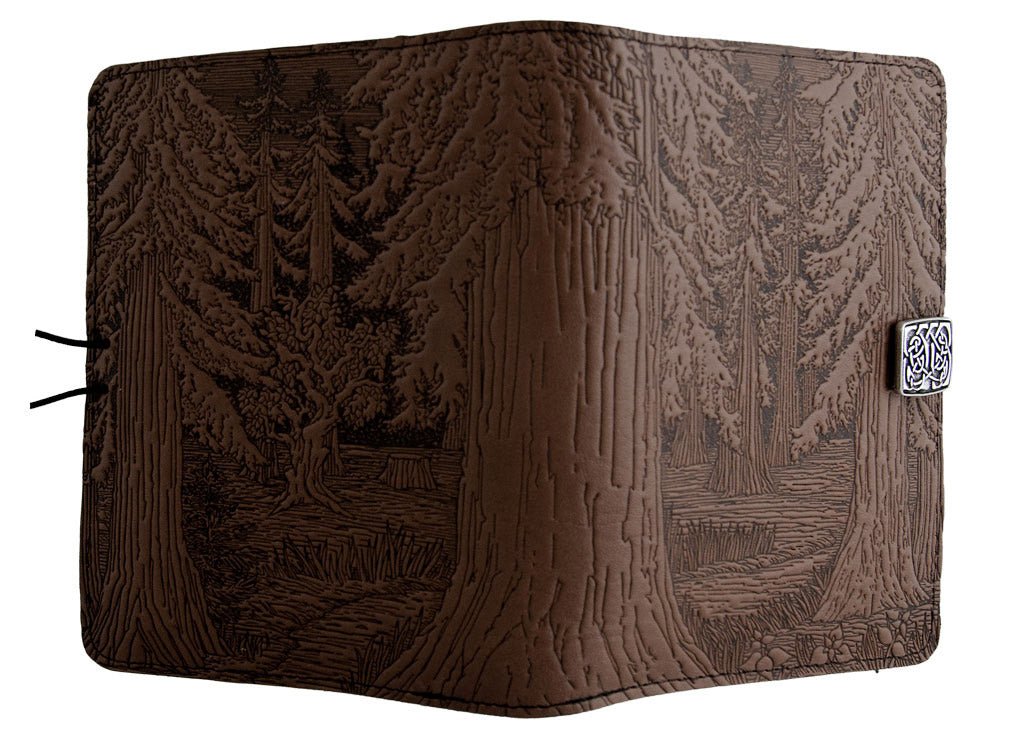 Genuine leather cover, case for Kindle e-Readers, Forest, Chocolate, open