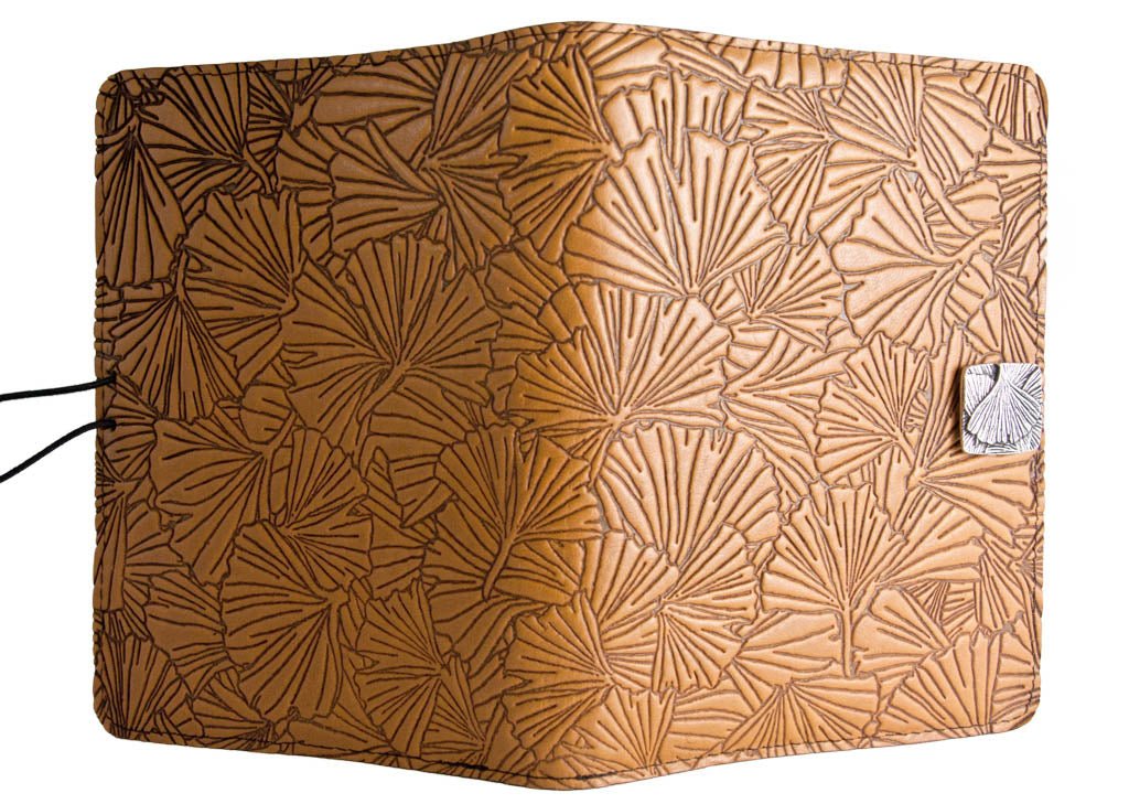 Genuine leather cover, case for Kindle e-Readers, Ginkgo, Marigold - Open