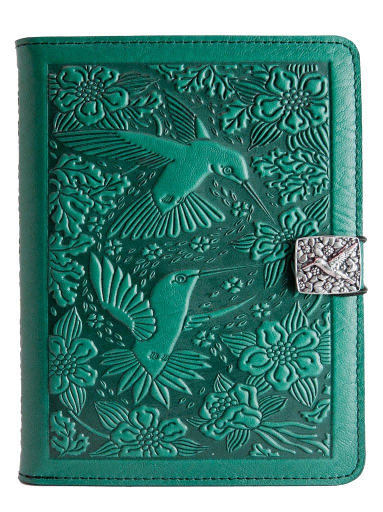 Genuine leather cover, case for Kindle e-Readers, Hummingbirds, Red