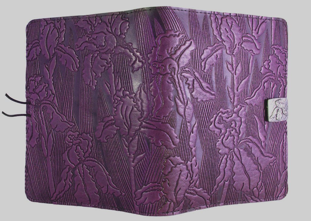 Genuine leather cover, case for Kindle e-Readers,Iris, Orchid - Open