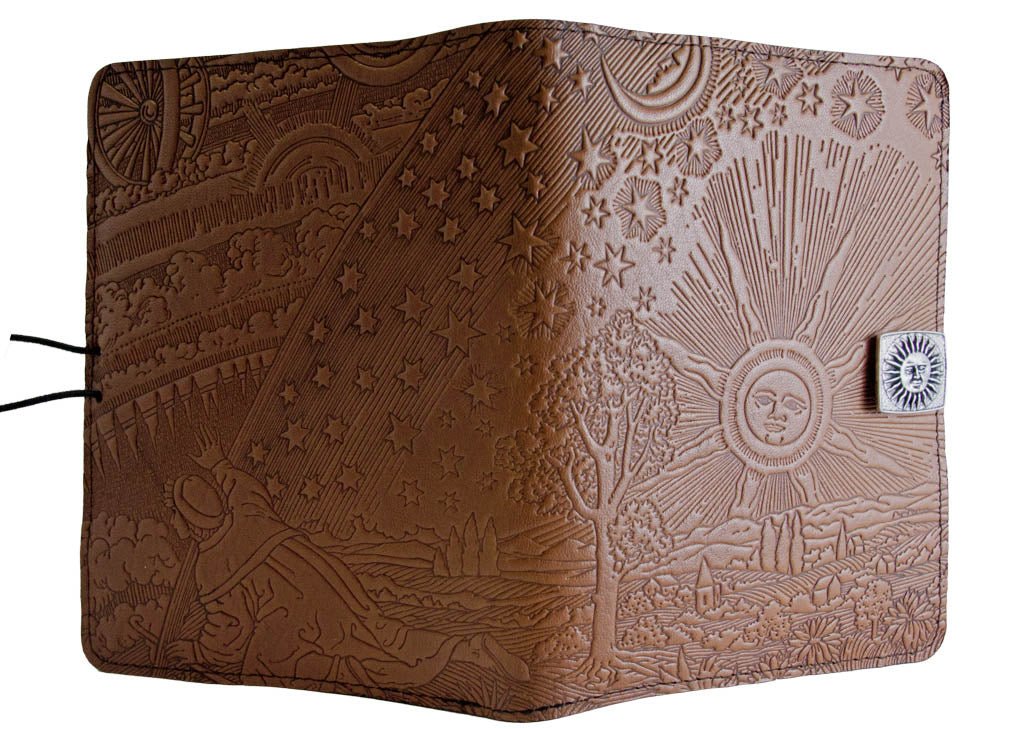 Genuine leather cover, case for Kindle e-Readers, Roof of Heaven, Saddle - Open