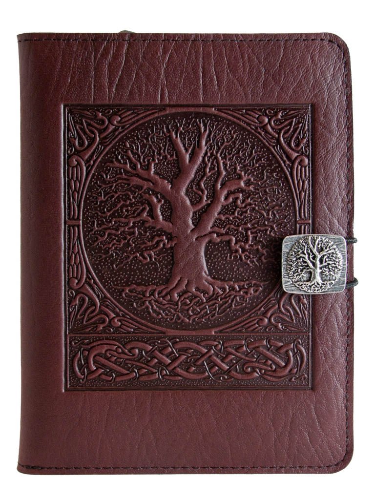 Genuine leather cover, case for Kindle e-Readers, World Tree, Wine