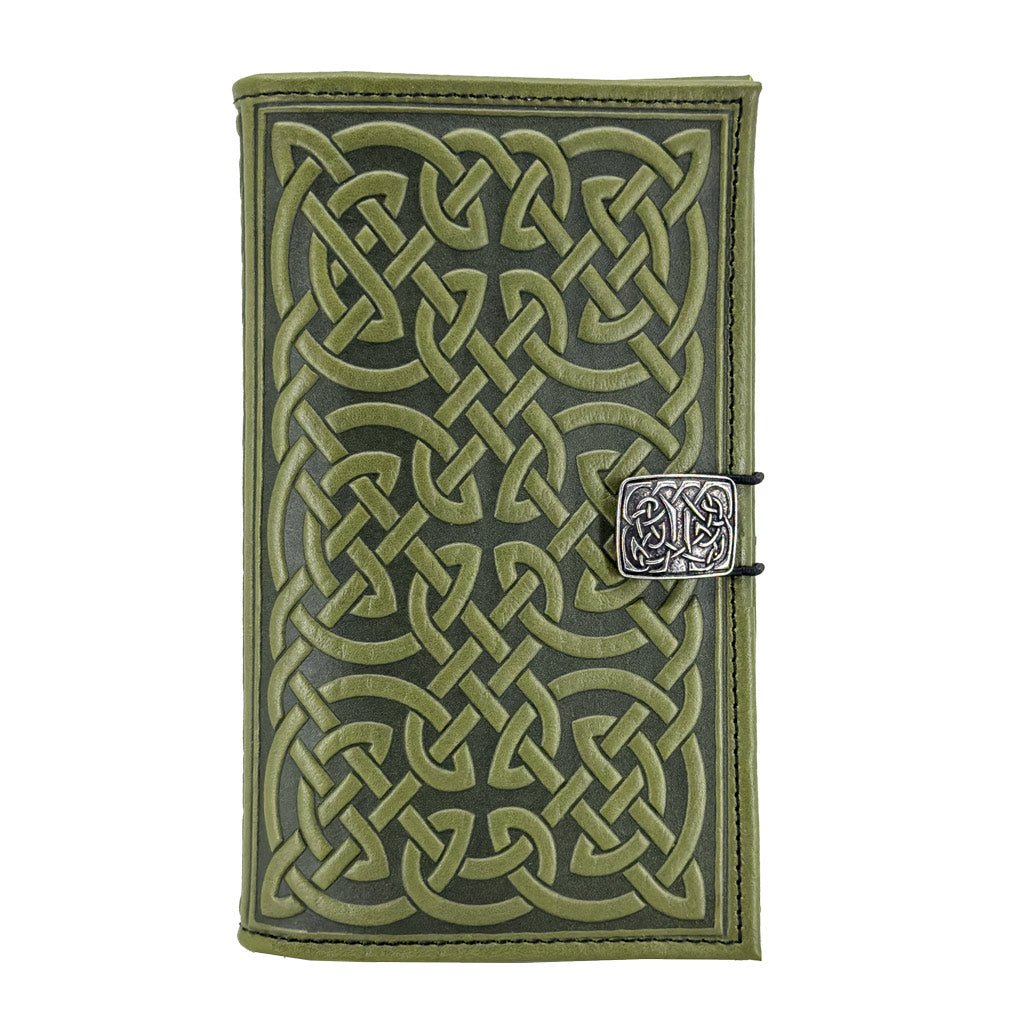 Oberon Design Premium Leather Women's Wallet, Bold Celtic, Fern