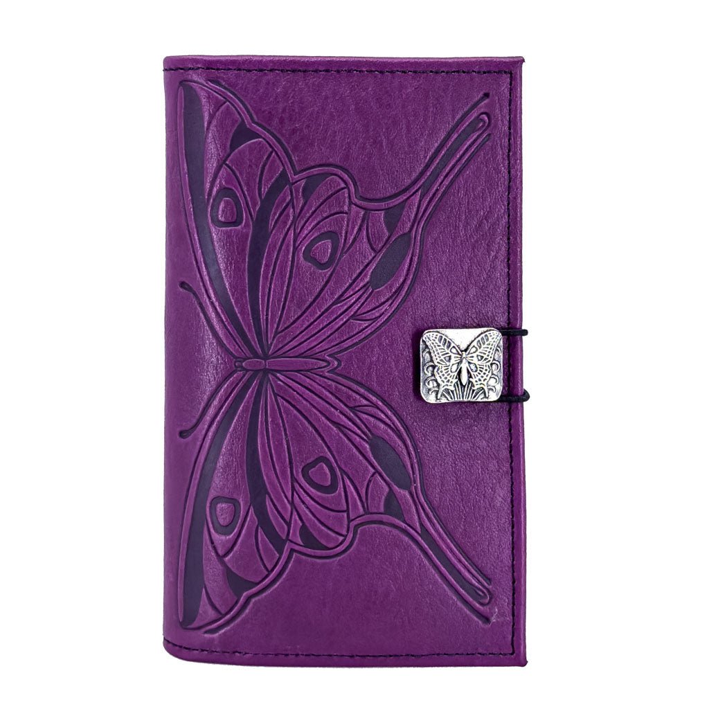 Oberon Design Premium Leather Women's Wallet, Butterfly, Orchid