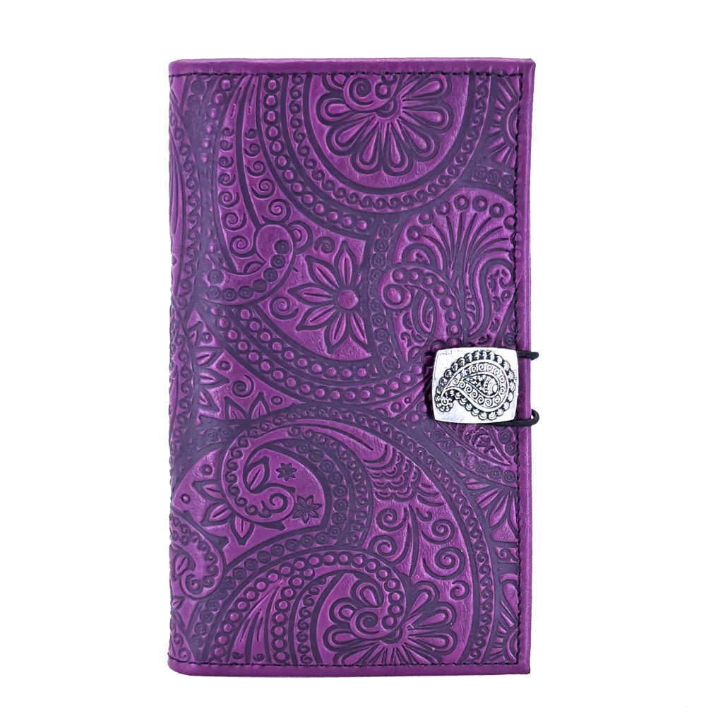 Oberon Design Premium Leather Women's Wallet, Paisley, Orchid