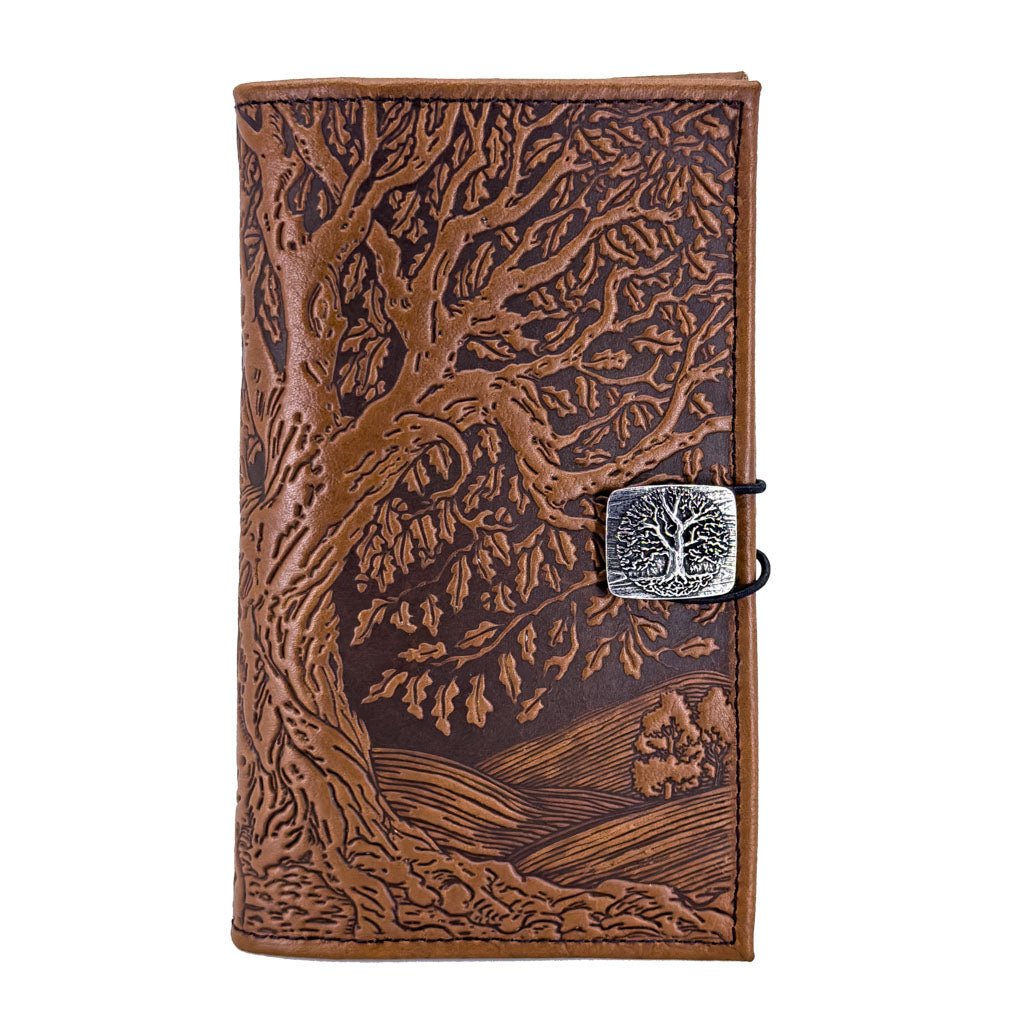 Oberon Design Premium Leather Women's Wallet, Tree of Life, Fern