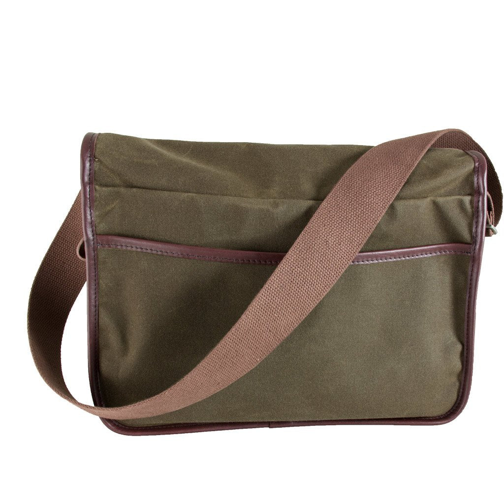 Oberon Design Crosstown Messenger Bag, Waxed Canvas & Leather, Celtic Braid, Tan & Wine