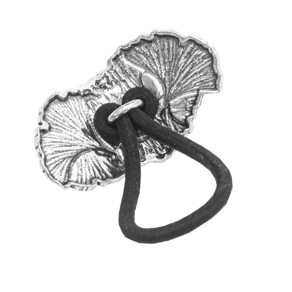 Oberon Design Ponytail Holder, Women's Hair Tie, Ginkgo, Back