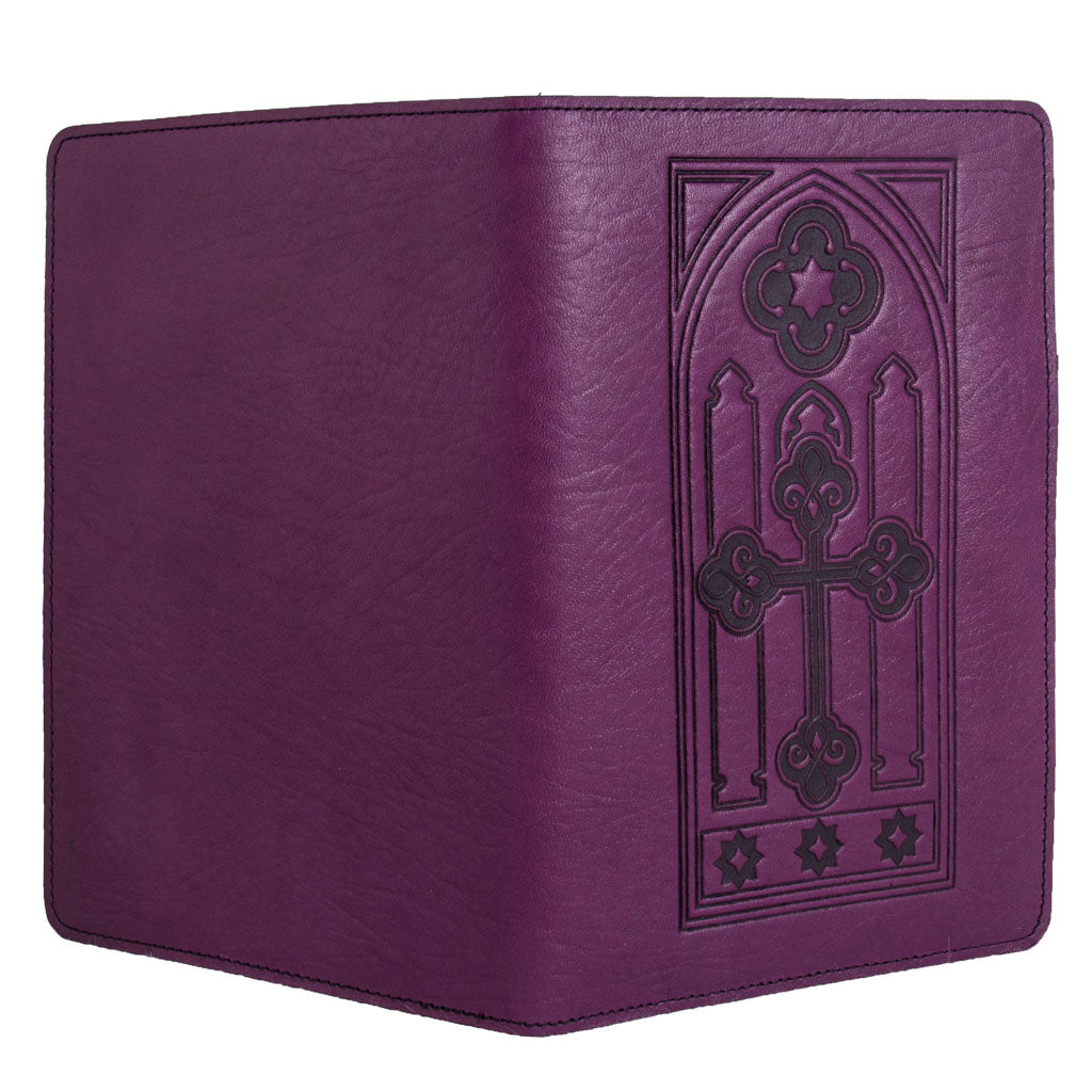 Leather Portfolio with Notepad, Pockets and Pen Holder, Stained Glass