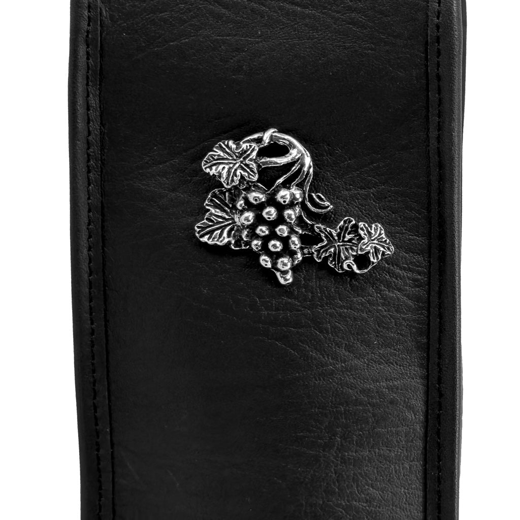 Oberon Design Wine Bottle Carrier Bag, Grape Medallion, Detail