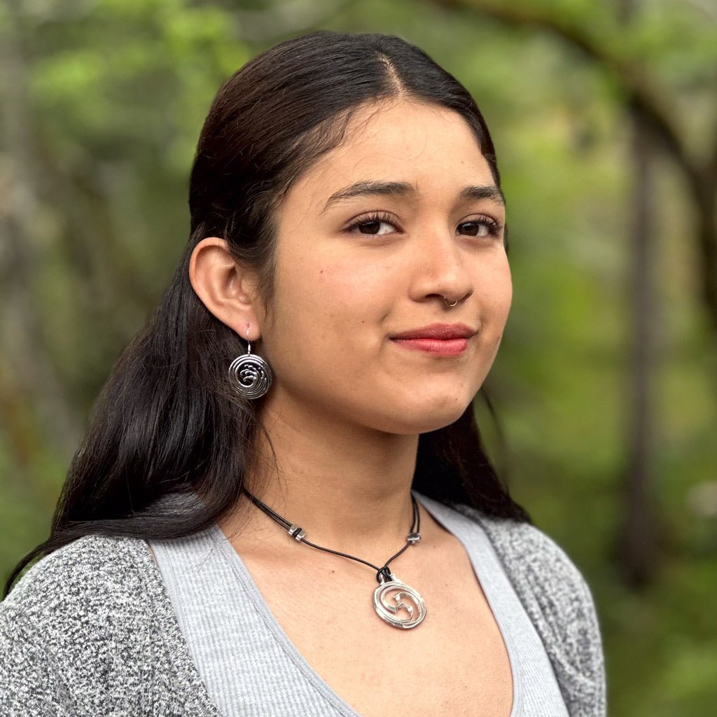 Oberon Design Britannia Metal Jewelry, Earrings & Necklace, Wave