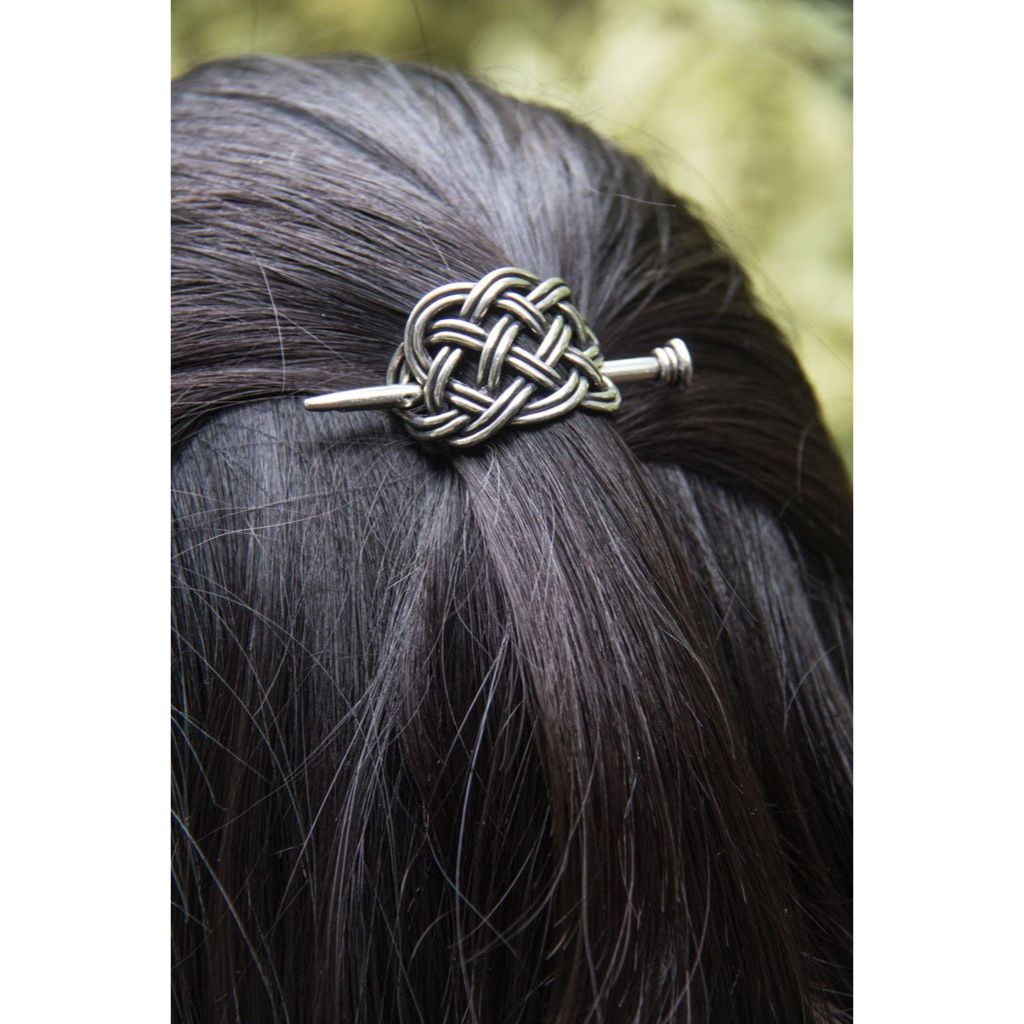 Oberon Design Hand-Cast Metal Hair Stick, Hair Slide, Small Basket, Model