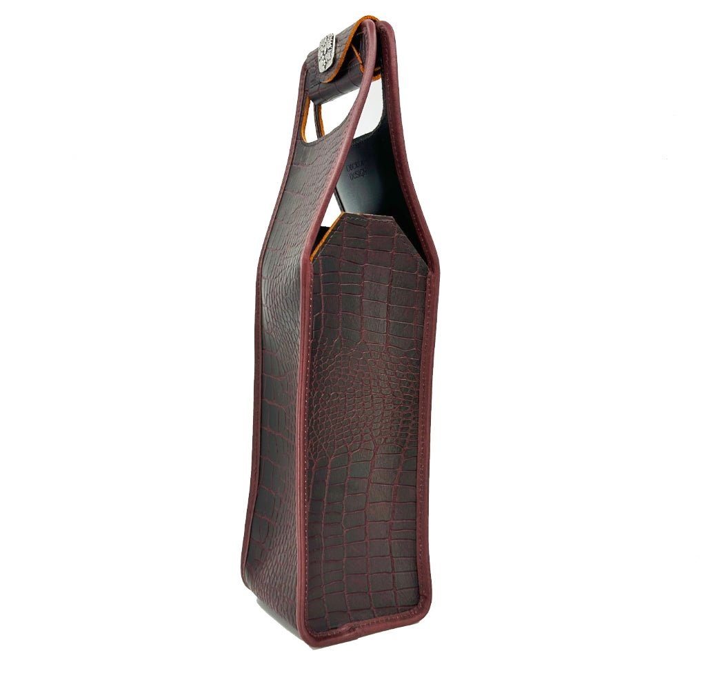 Alligator wine bottle bag side 