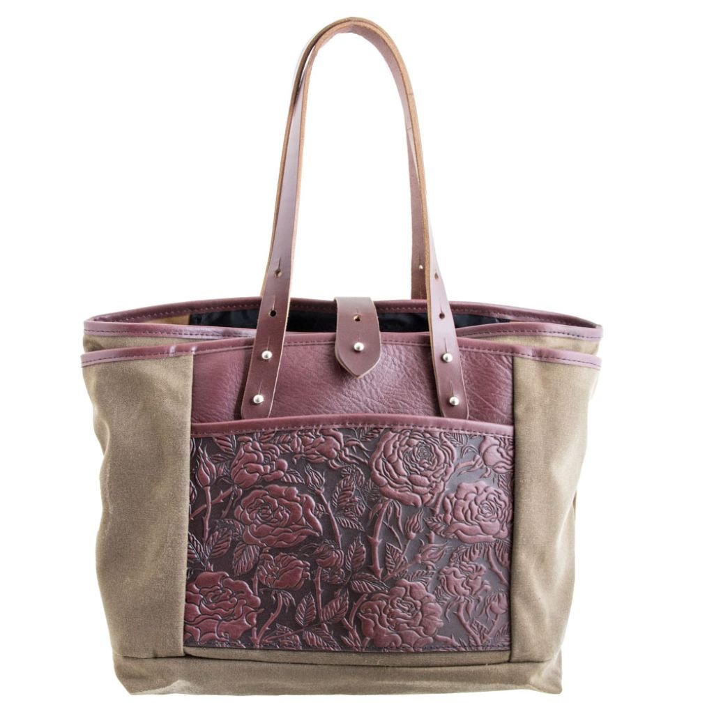 Everyday Tote, Wild Rose in Tan & Wine